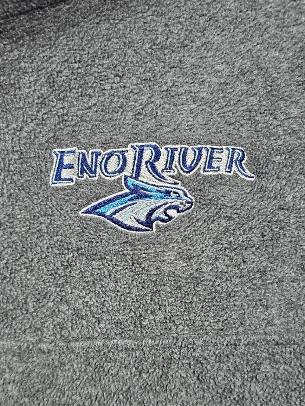 Eno River Men's Dark Gray Quarter Zip Fleece Pullover - Picture 2 of 8